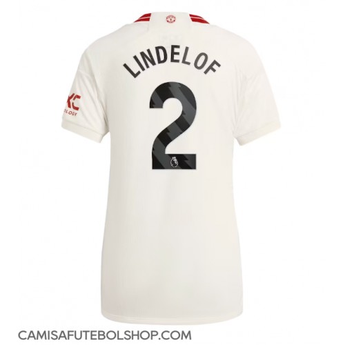 Camisa de time de futebol Manchester United Victor Lindelof #2 Replicas 3º Equipamento Feminina 2023-24 Manga Curta